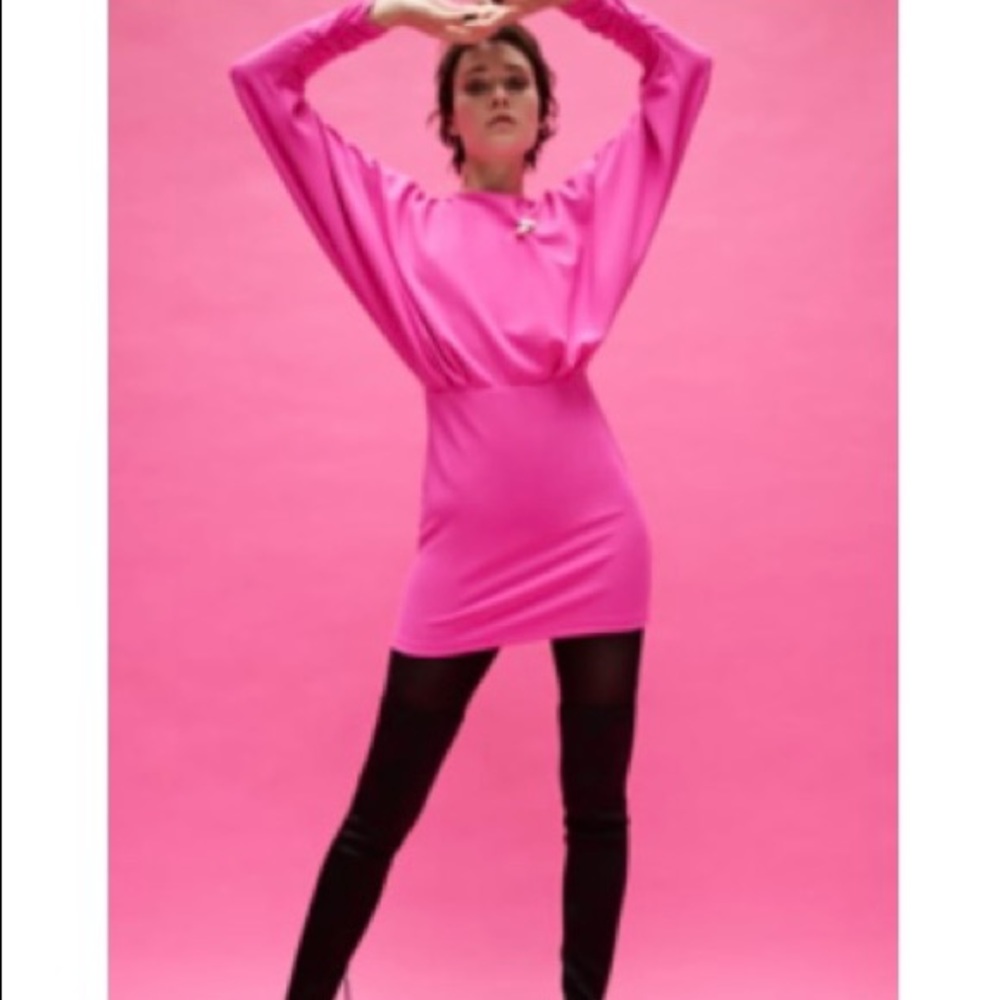 Zara draped dress…fuchsia pink